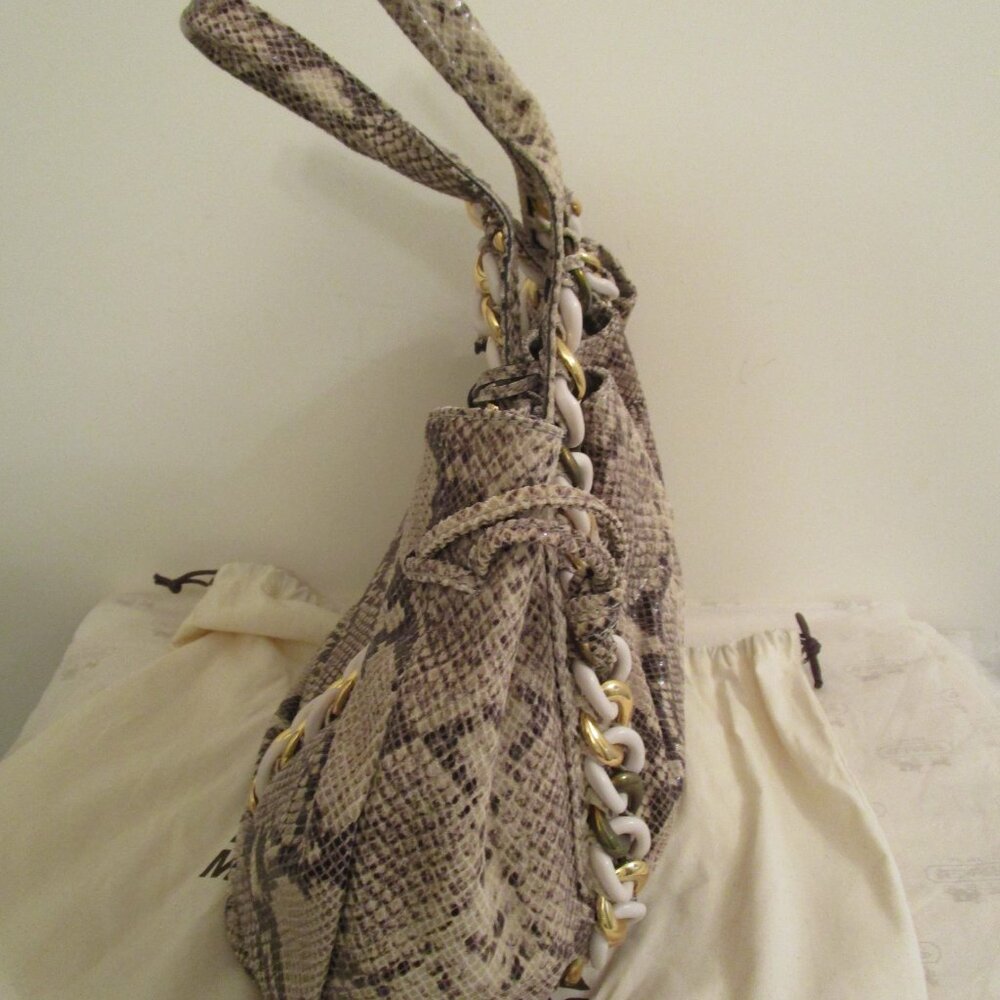 Michael Kors Id Chain Leather Python-Embossed Tote - image 2